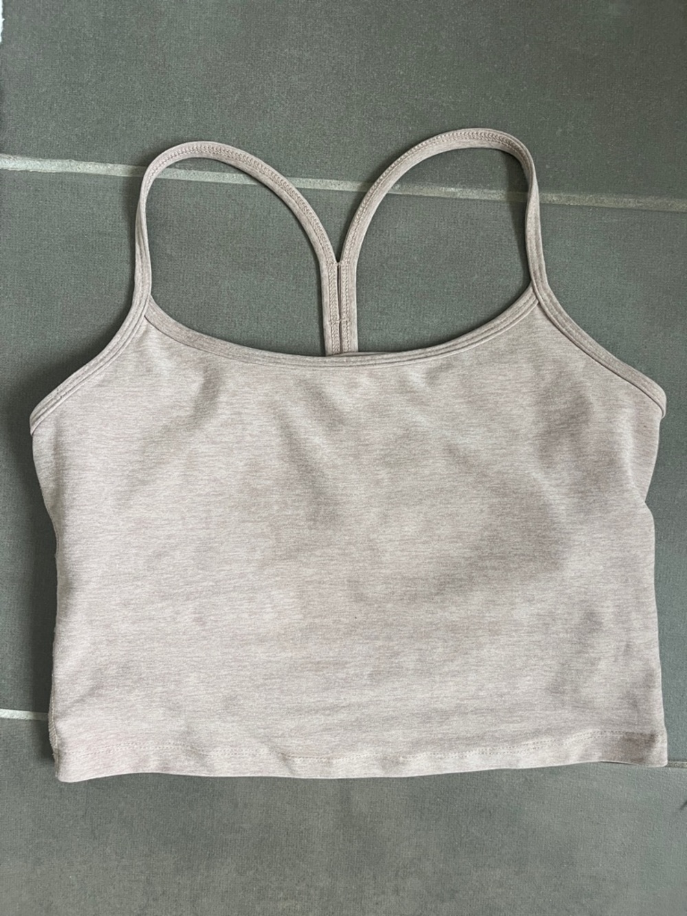 Beyond Yoga Slim rascerback spacedye beige/tan Heather Sports Bra Top/crop tank